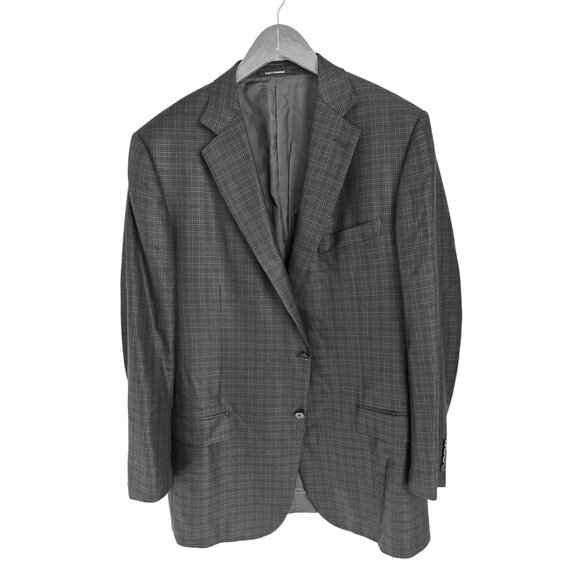 Ermenegildo Zegna Silk Wool Blazer Brown Houndstooth Tartan Made in Switzerland